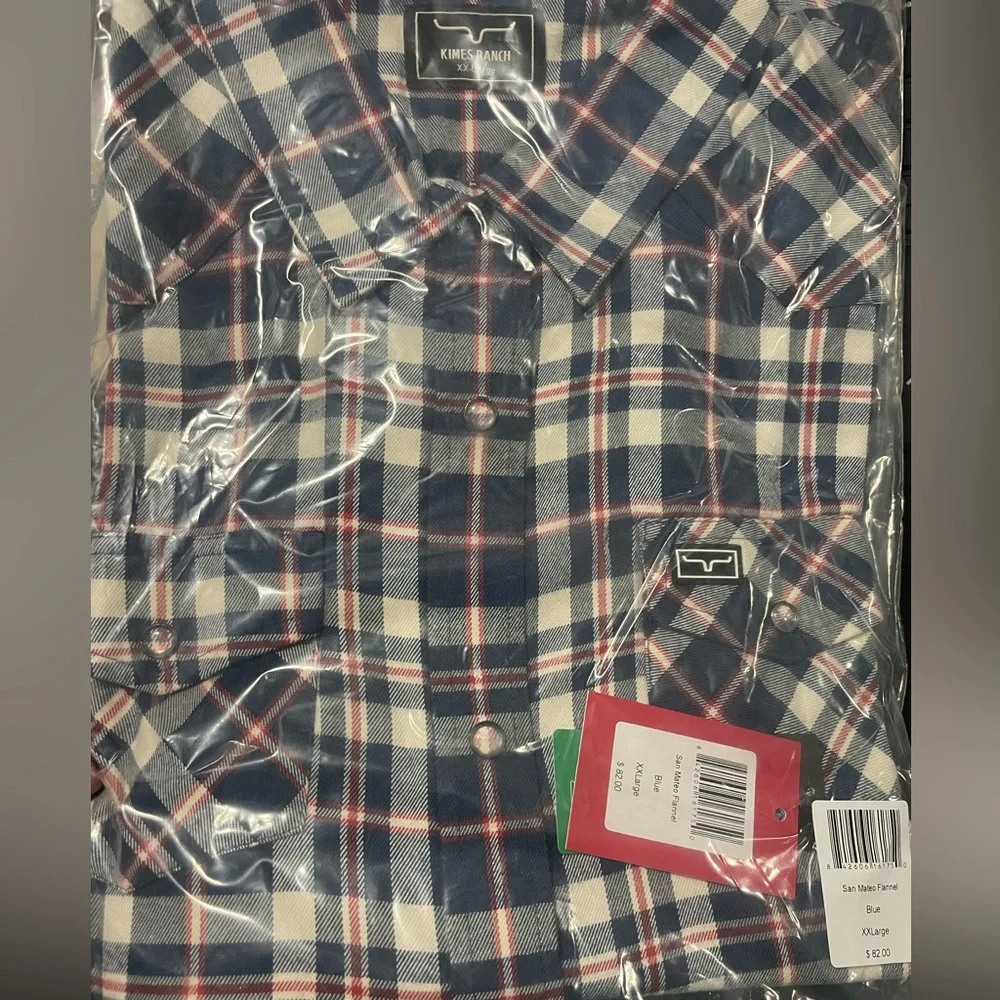 NWT Kimes Ranch Women’s San Mateo Blue Flannel Plaid w/Pearl Snaps in XXL - Picture 8 of 8